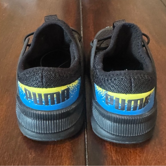 Puma Pacer Future Kids Black Slip-on Sneakers with Blue & Yellow Accents Size 9C - Picture 5 of 9